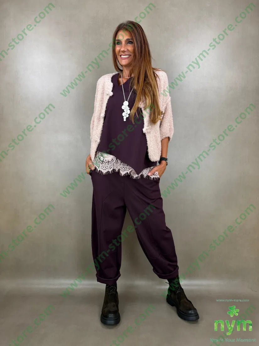 pant motivo tasca punto milano b 60vi35pa5ea - U / BORDO / AI26 - PANTALONE