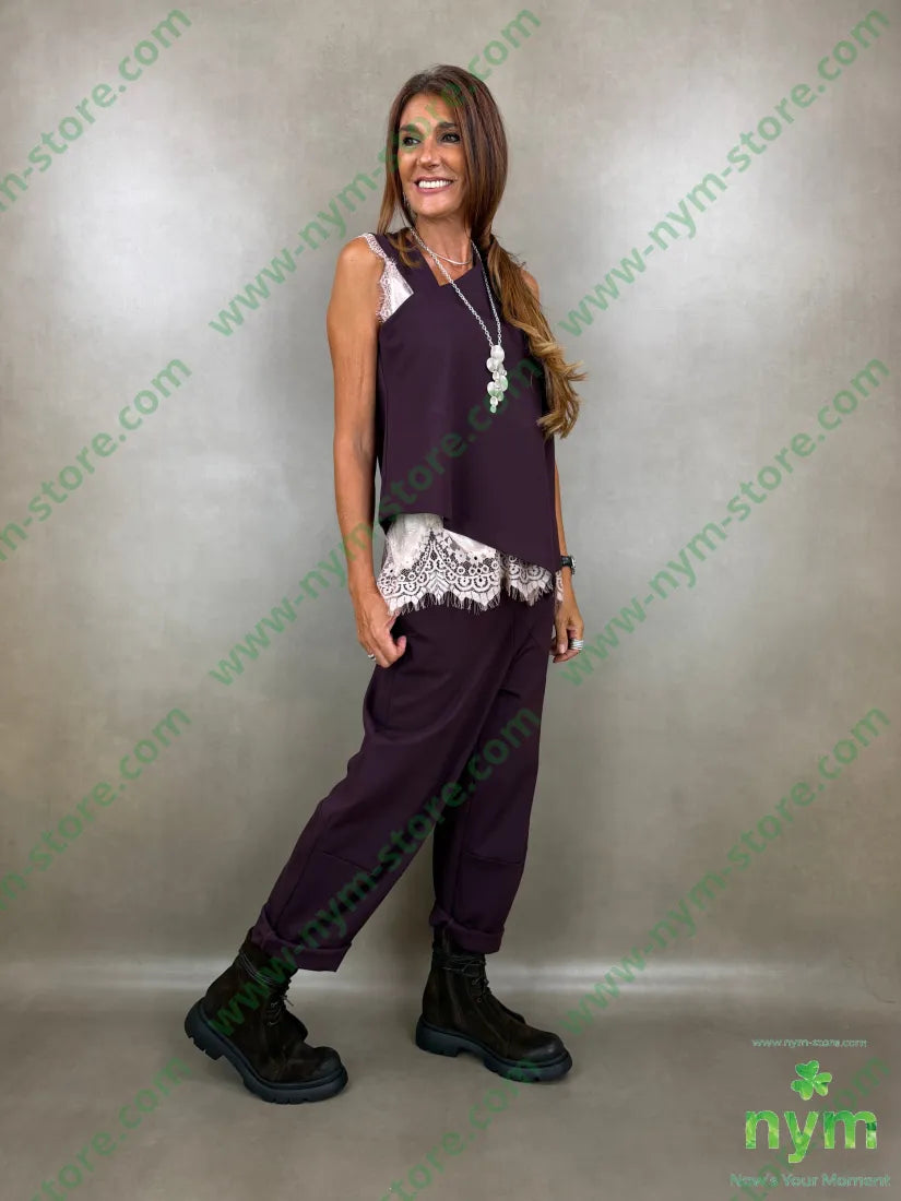 pant motivo tasca punto milano b 60vi35pa5ea - U / BORDO / AI26 - PANTALONE