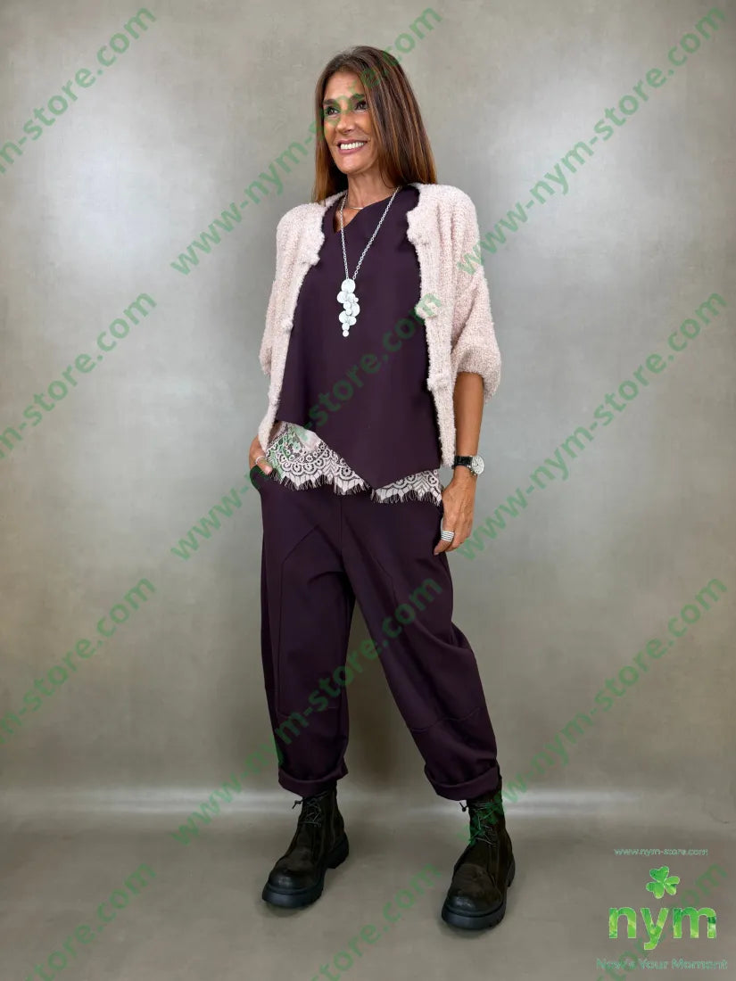 pant motivo tasca punto milano b 60vi35pa5ea - U / BORDO / AI26 - PANTALONE