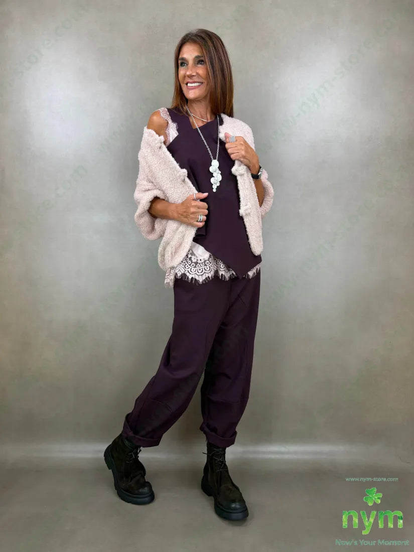 pant motivo tasca punto milano b 60vi35pa5ea - U / BORDO / AI26 - PANTALONE