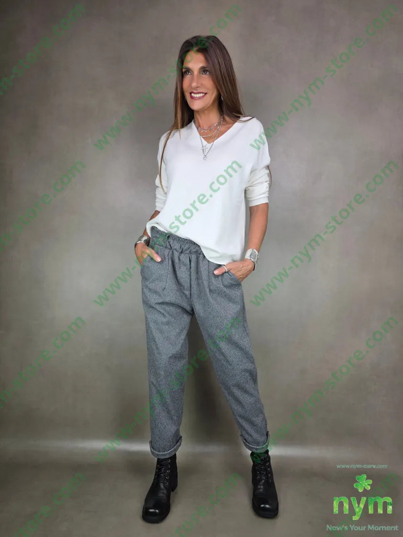 pant slim spigato 95pl5ea PANTALONE