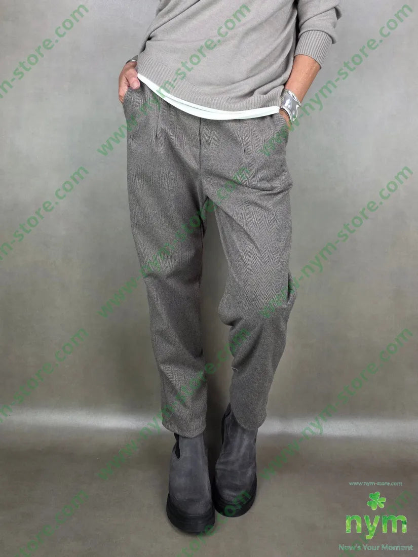 pant slim spigato 95pl5ea U / FANGO / AI25 PANTALONE