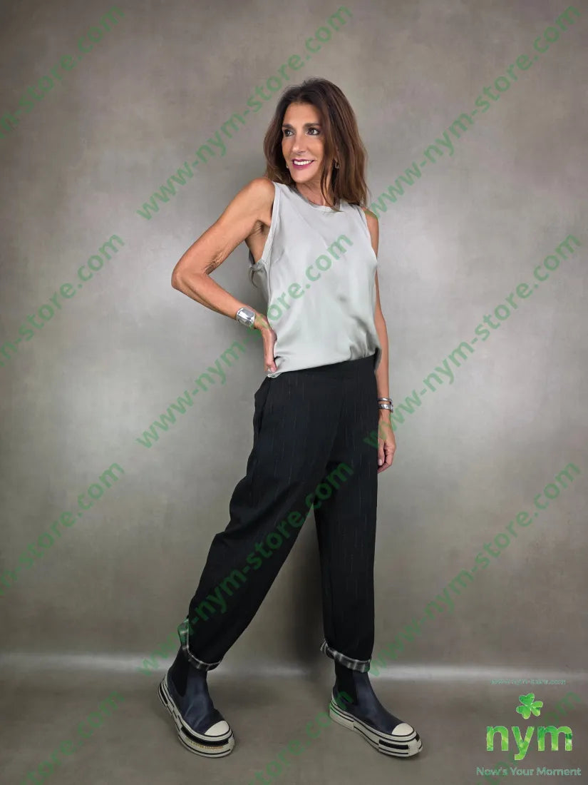 pant tessuto jaquard elasticizzato 55vi40pl5ea U / NERO / AI25 PANTALONE