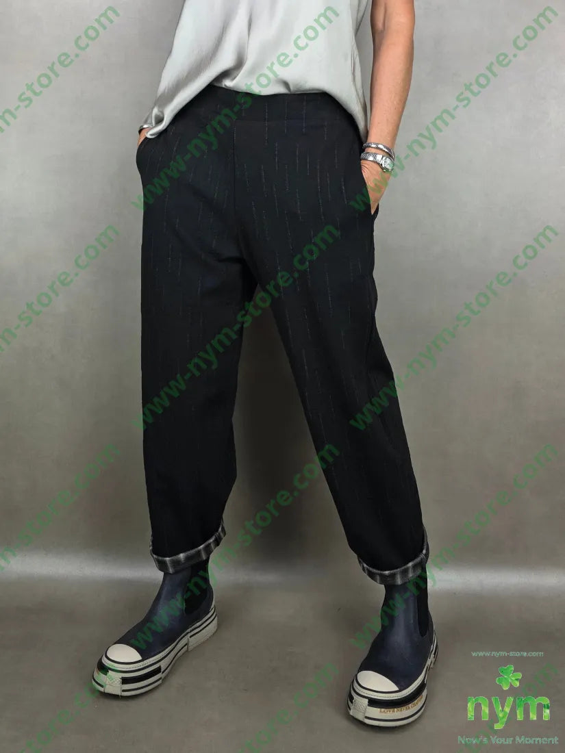 pant tessuto jaquard elasticizzato 55vi40pl5ea U / NERO / AI25 PANTALONE