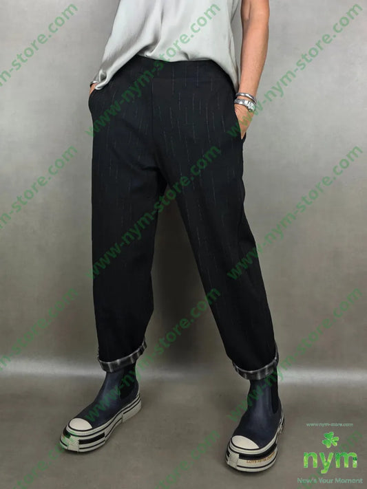 pant tessuto jaquard elasticizzato 55vi40pl5ea U / NERO / AI25 PANTALONE