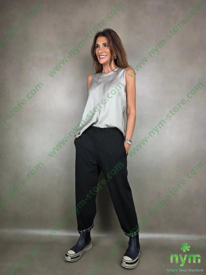 pant tessuto jaquard elasticizzato 55vi40pl5ea U / NERO / AI25 PANTALONE