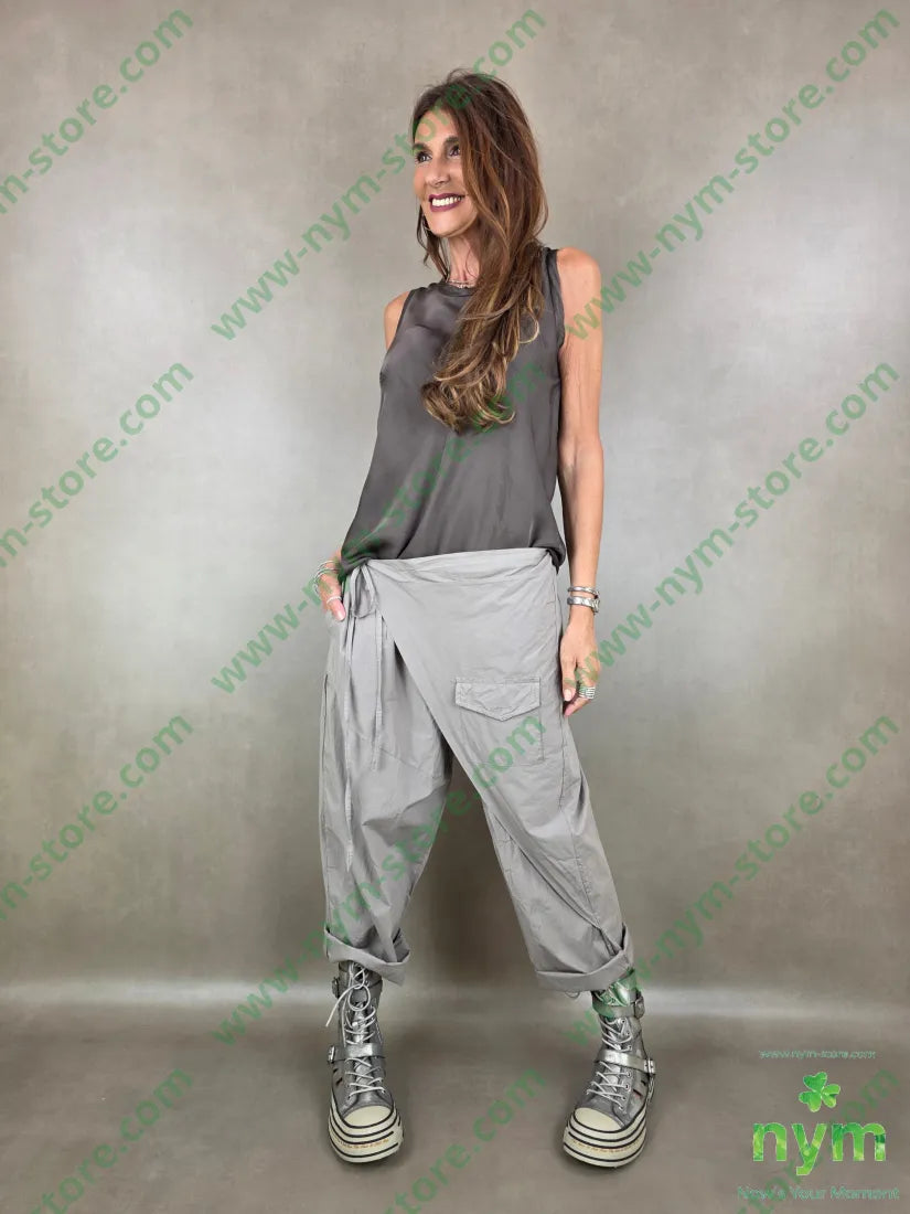 panta a pareo con taschino 98co2ea - PANTALONE