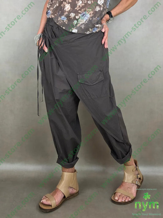 panta a pareo con taschino 98co2ea - U / MARRONE / PE26 - PANTALONE