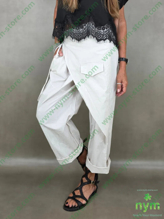 panta a pareo con taschino 98co2ea - U / SABBIA / PE26 - PANTALONE