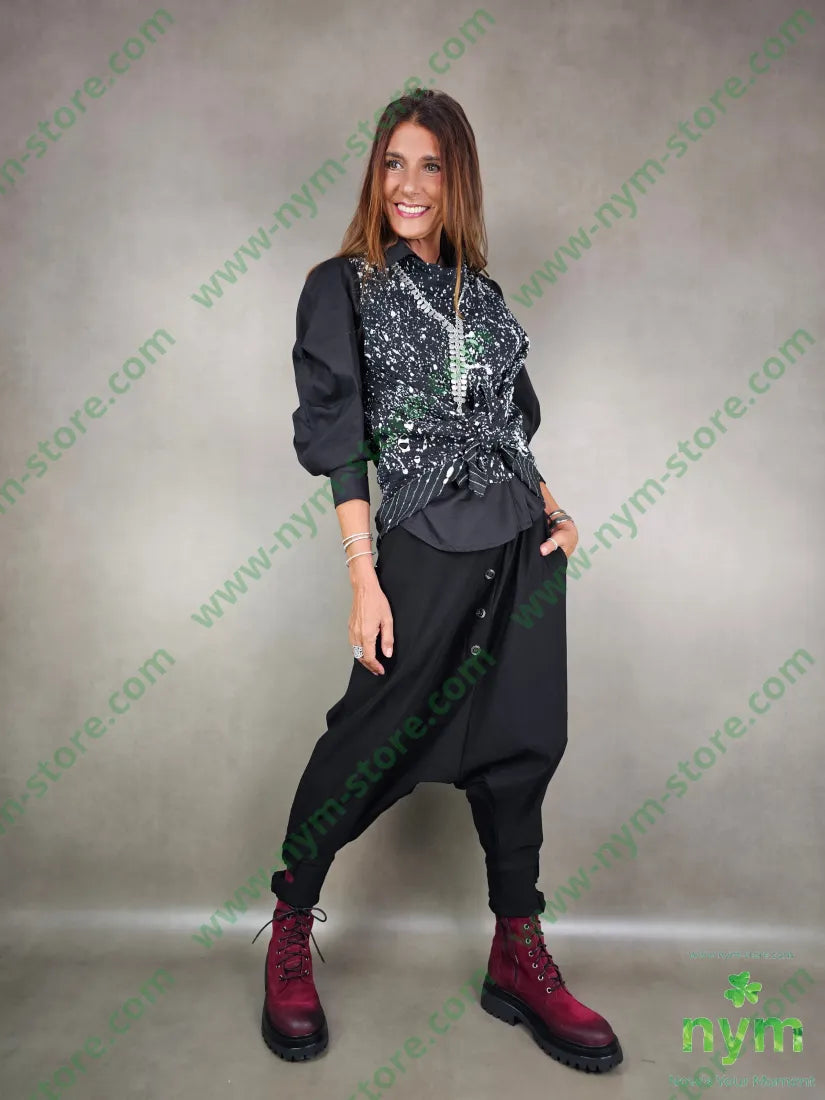 panta bottoni doppio elastico 78vi19pa3ea PANTALONE