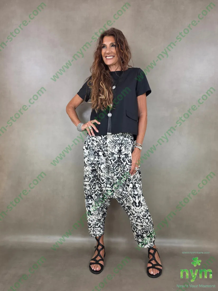 Panta cavallo basso batik 100co - U / NERO / PE26 - PANTALONE