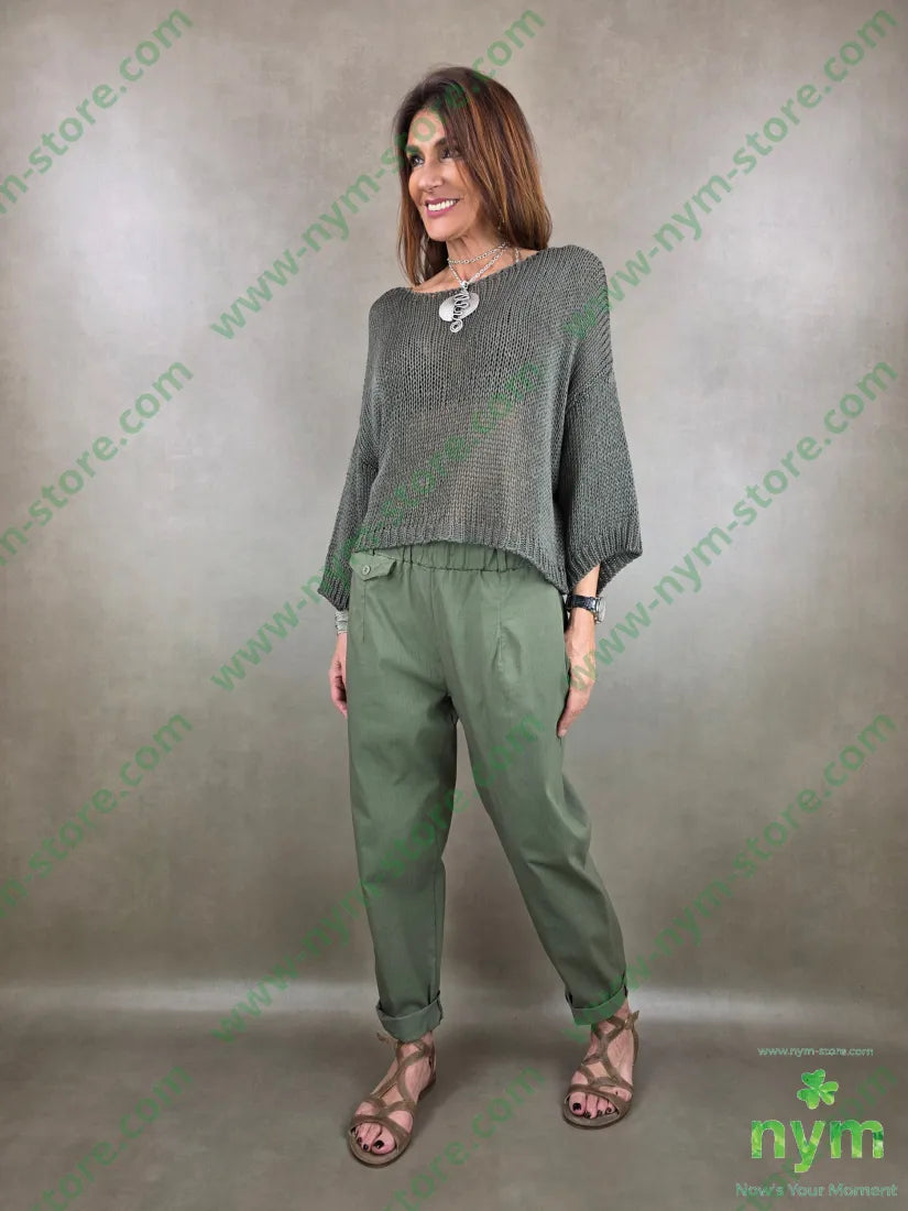 panta con taschino cintura 98co2ea - PANTALONE