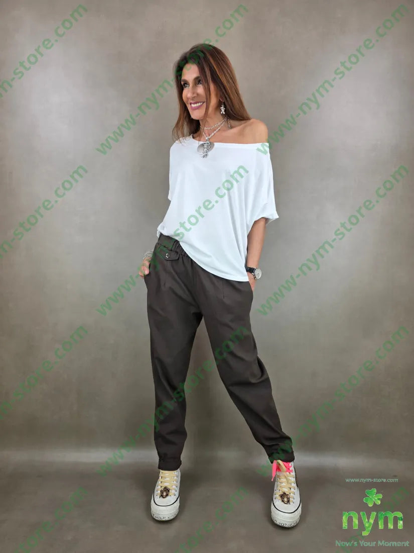 panta con taschino cintura 98co2ea - PANTALONE