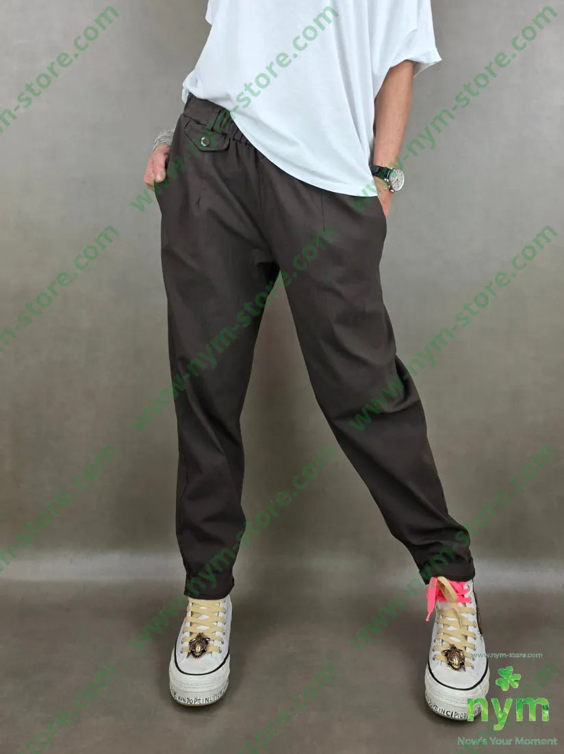 panta con taschino cintura 98co2ea - U / MARRONE / PE26 - PANTALONE