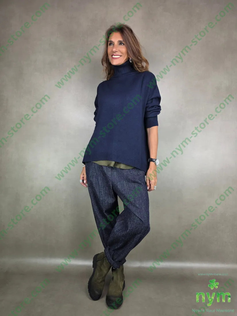 panta denim lavato dettaglio imbuto 100co PANTALONE