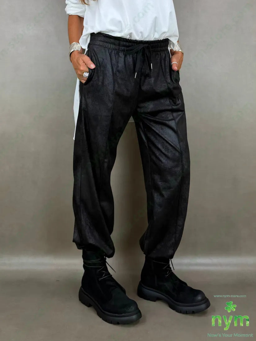 panta ecopelle invecchiata 95pl5ea - U / NERO / AI26 - PANTALONE
