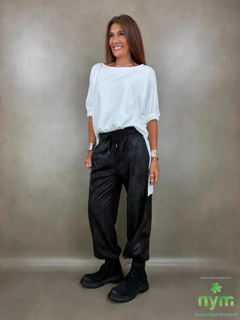 panta ecopelle invecchiata 95pl5ea - U / NERO / AI26 - PANTALONE