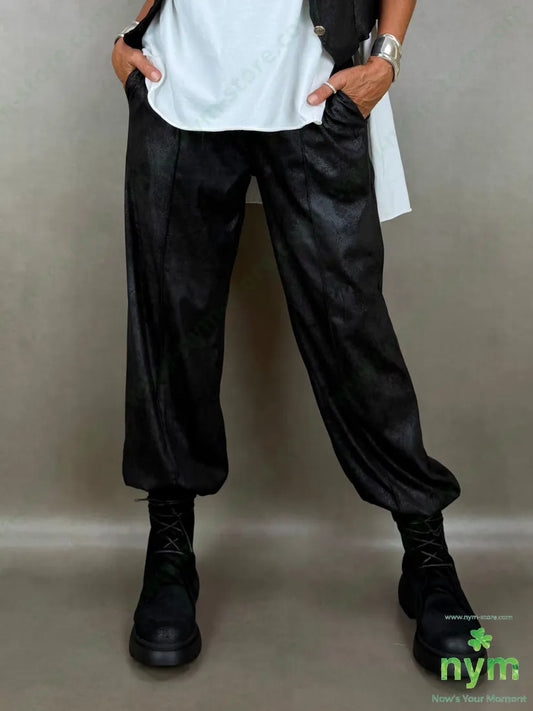 panta ecopelle invecchiata 95pl5ea - U / NERO / AI26 - PANTALONE