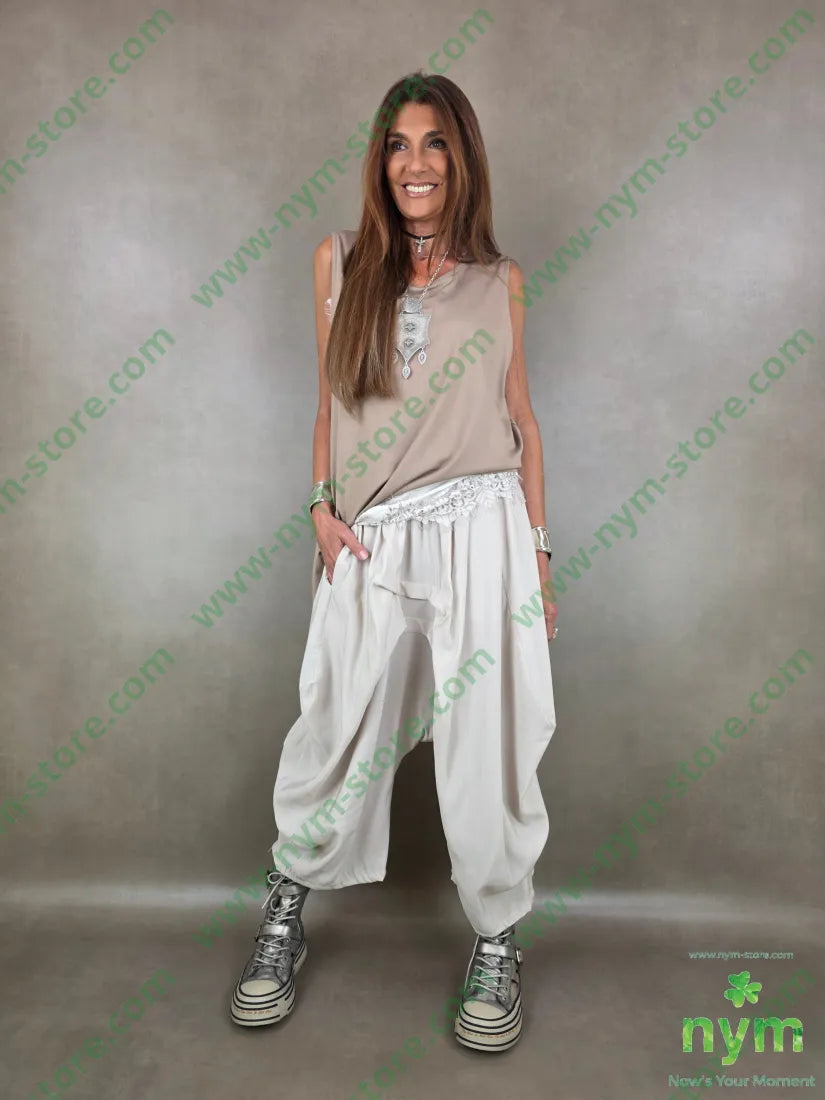 panta harem rayon 86ry14pl - U / SABBIA / PE26 - PANTALONE