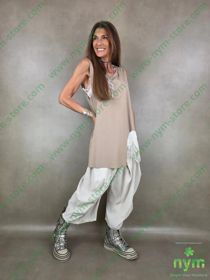 panta harem rayon 86ry14pl - U / SABBIA / PE26 - PANTALONE