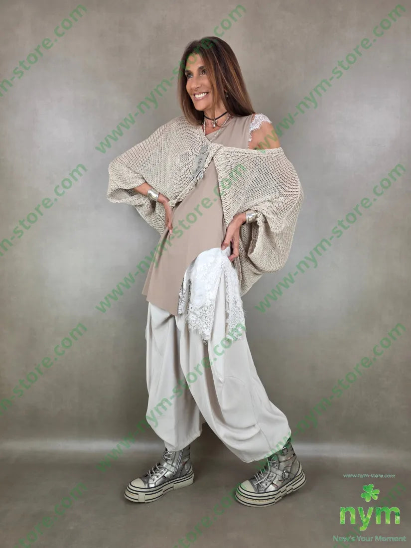 panta harem rayon 86ry14pl - U / SABBIA / PE26 - PANTALONE