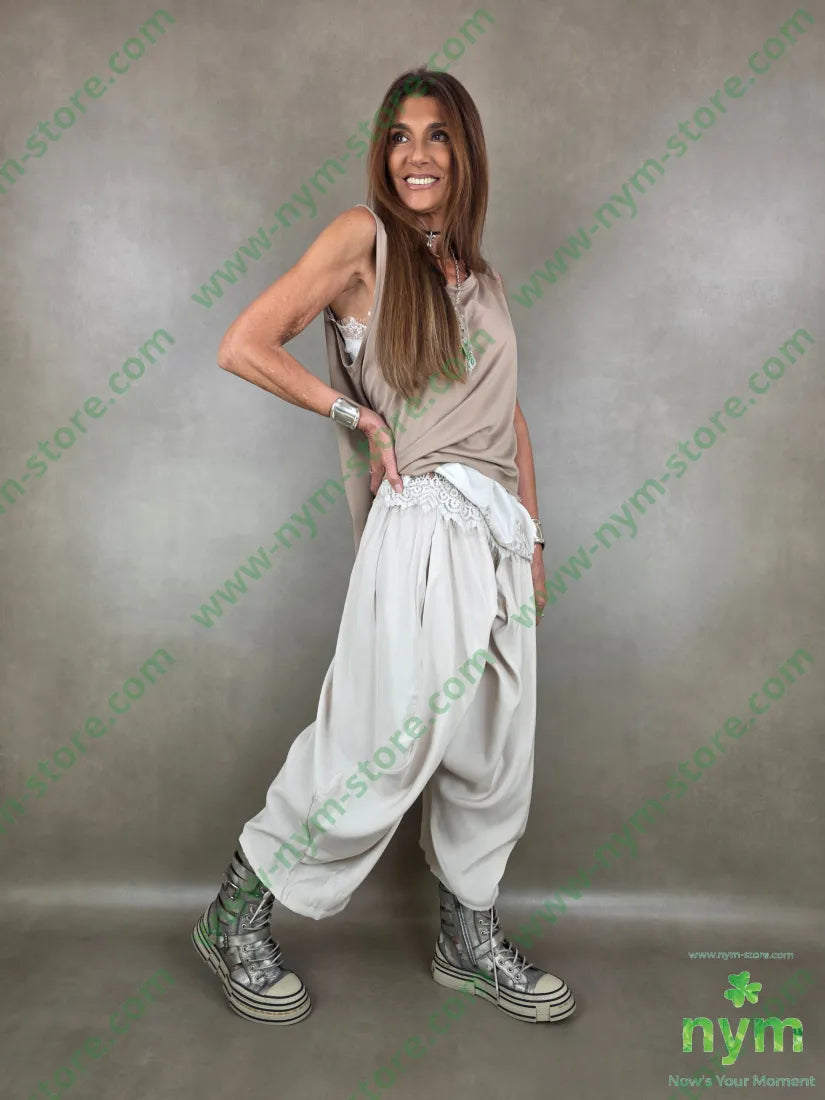 panta harem rayon 86ry14pl - U / SABBIA / PE26 - PANTALONE