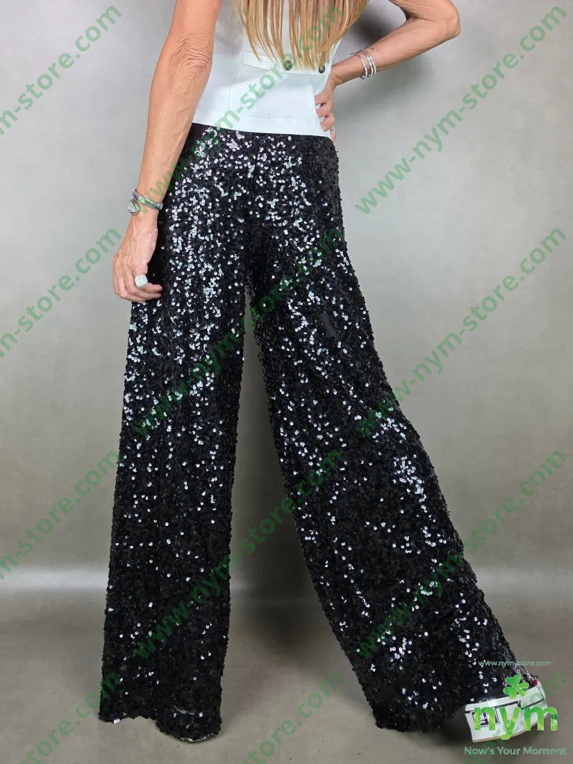 panta paillettes 100pl U / NERO / AI25 PANTALONE