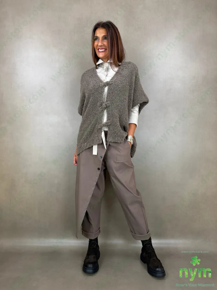 panta pannello bottoni applicati 79vi19ny2ea - PANTALONE