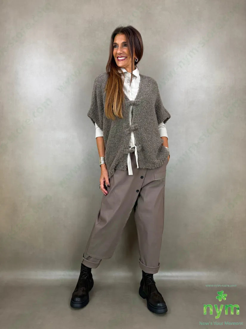 panta pannello bottoni applicati 79vi19ny2ea - PANTALONE