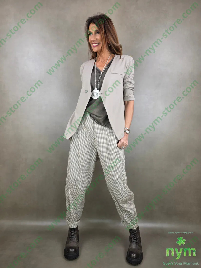 panta tessuto vichy cotone imbuto 100co PANTALONE