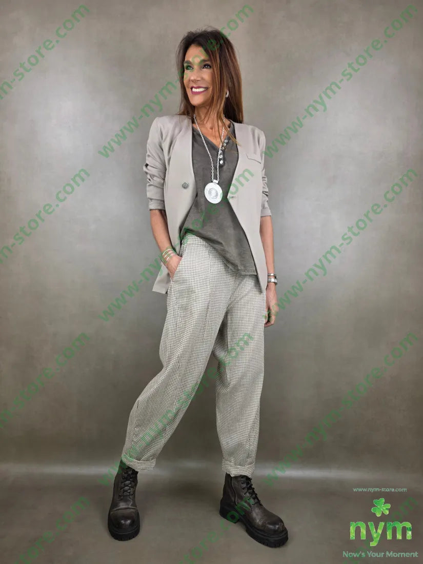 panta tessuto vichy cotone imbuto 100co PANTALONE