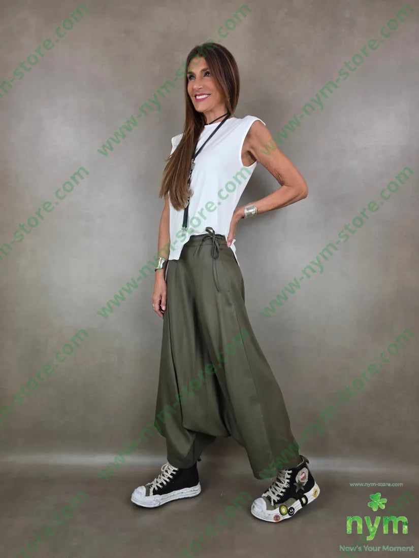 pantagonna a ruota con fiocco 100ly - U / MILITARE / PE26 - PANTALONE