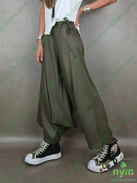 pantagonna a ruota con fiocco 100ly - U / MILITARE / PE26 - PANTALONE