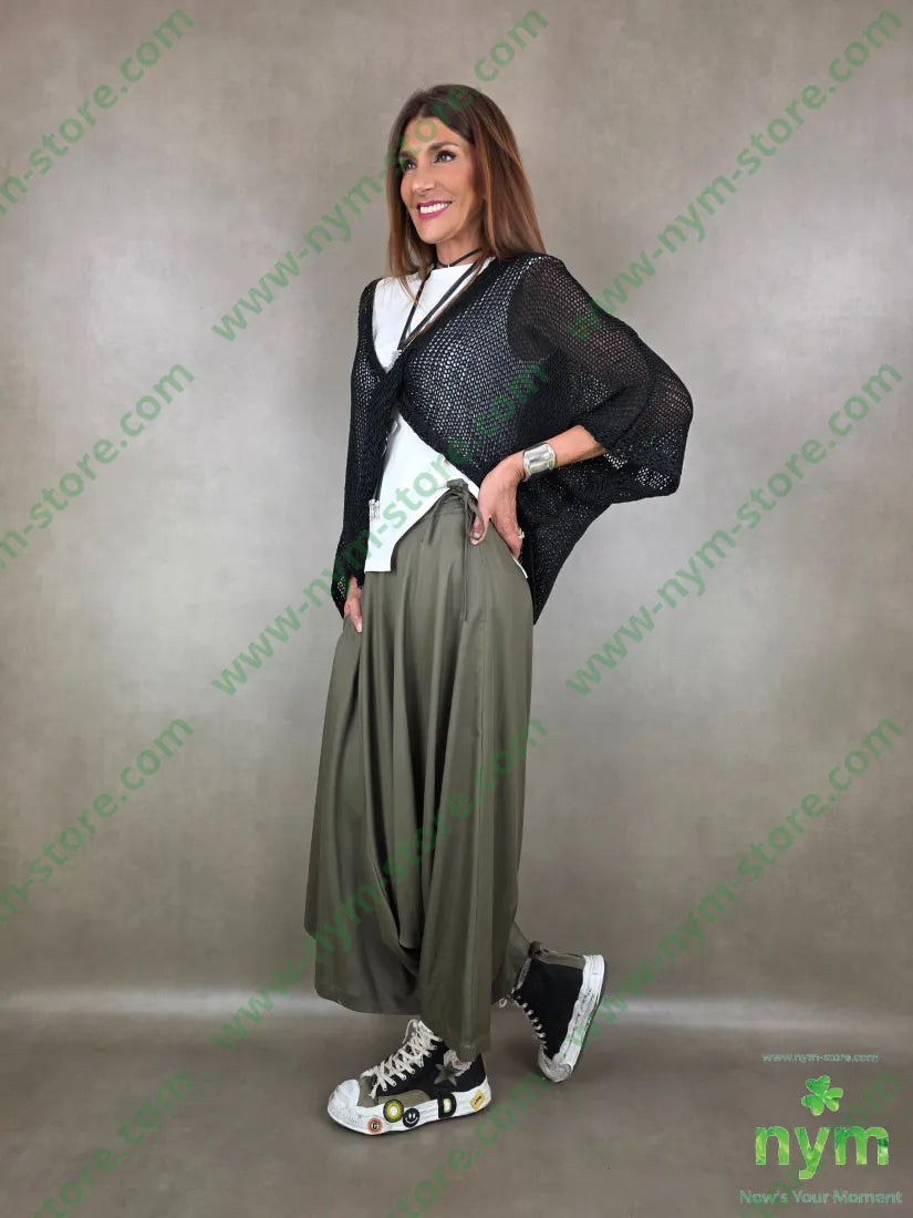 pantagonna a ruota con fiocco 100ly - U / MILITARE / PE26 - PANTALONE