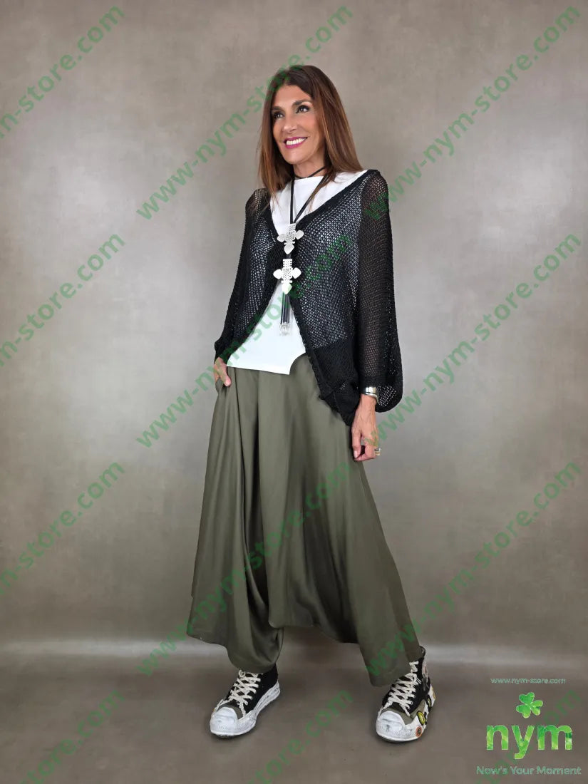 pantagonna a ruota con fiocco 100ly - U / MILITARE / PE26 - PANTALONE