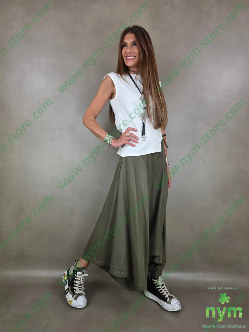 pantagonna a ruota con fiocco 100ly - U / MILITARE / PE26 - PANTALONE