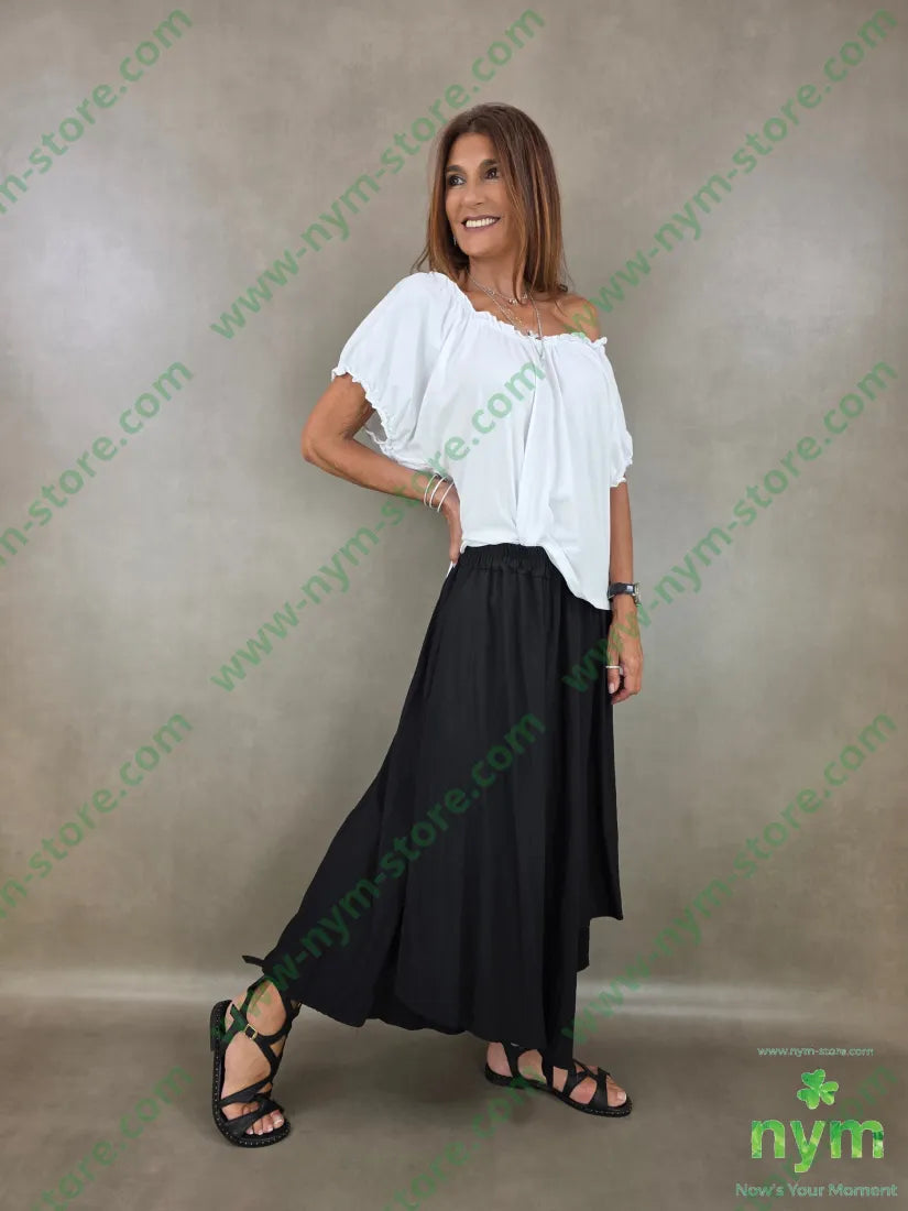pantagonna a ruota tessuto grinza 75vi25ny - PANTALONE