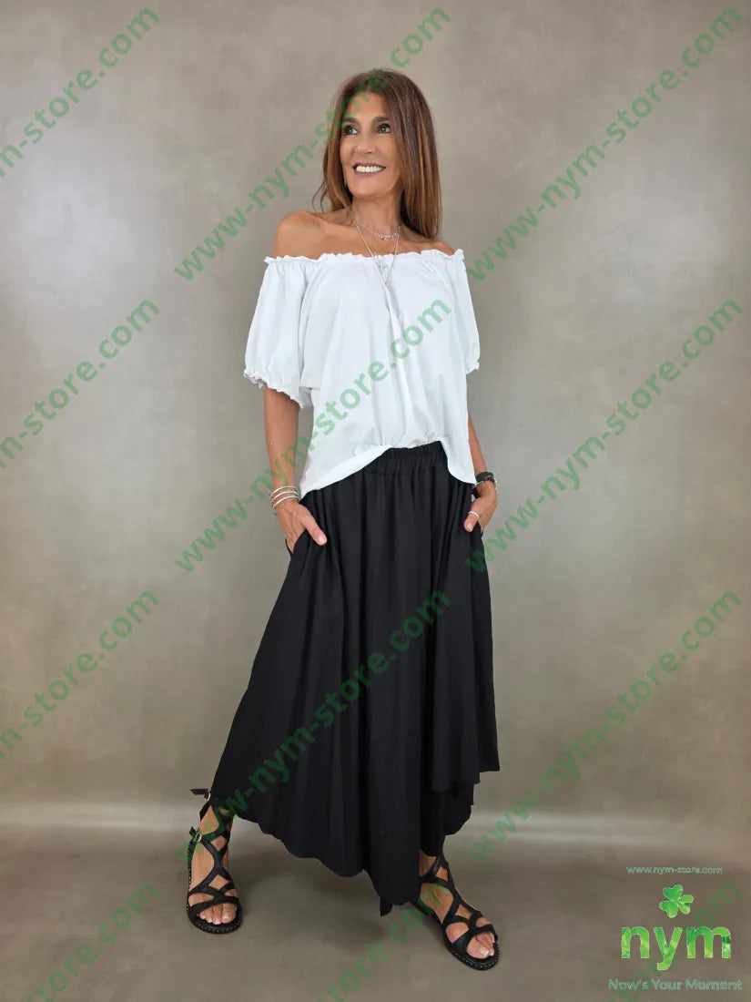 pantagonna a ruota tessuto grinza 75vi25ny - PANTALONE