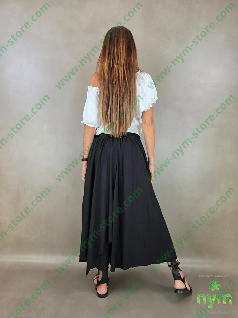 pantagonna a ruota tessuto grinza 75vi25ny - PANTALONE
