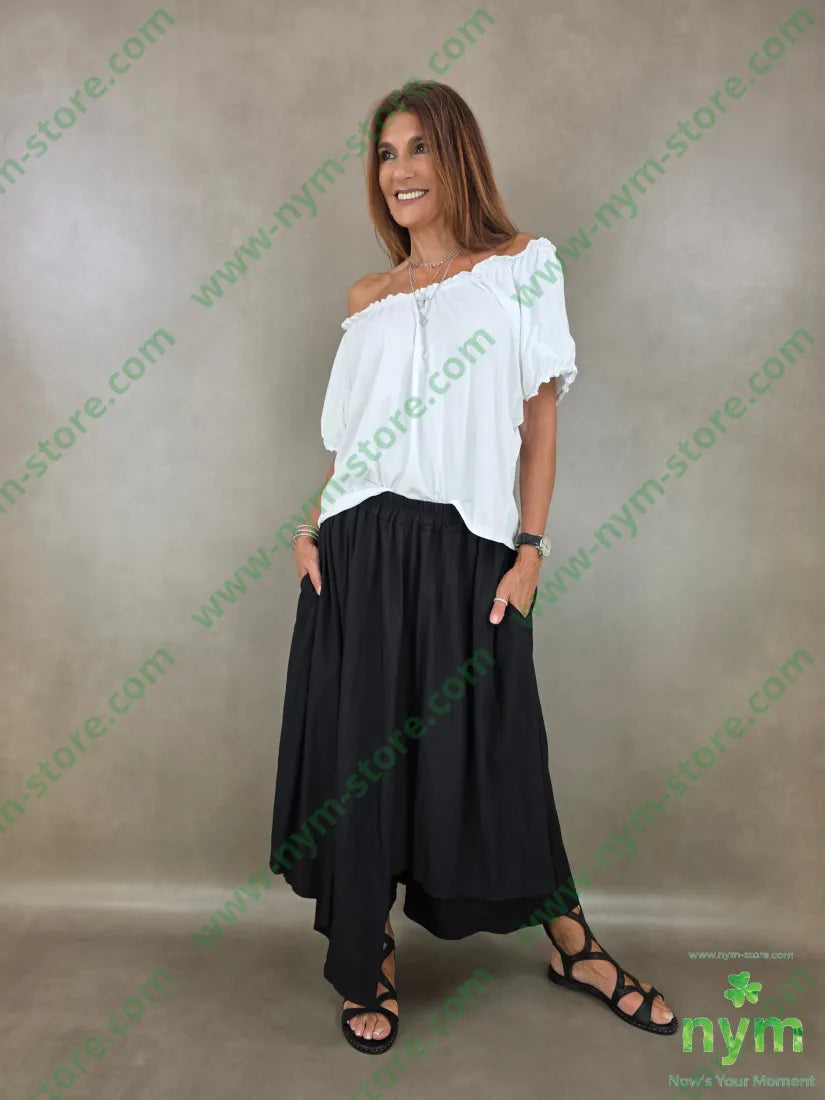 pantagonna a ruota tessuto grinza 75vi25ny - PANTALONE