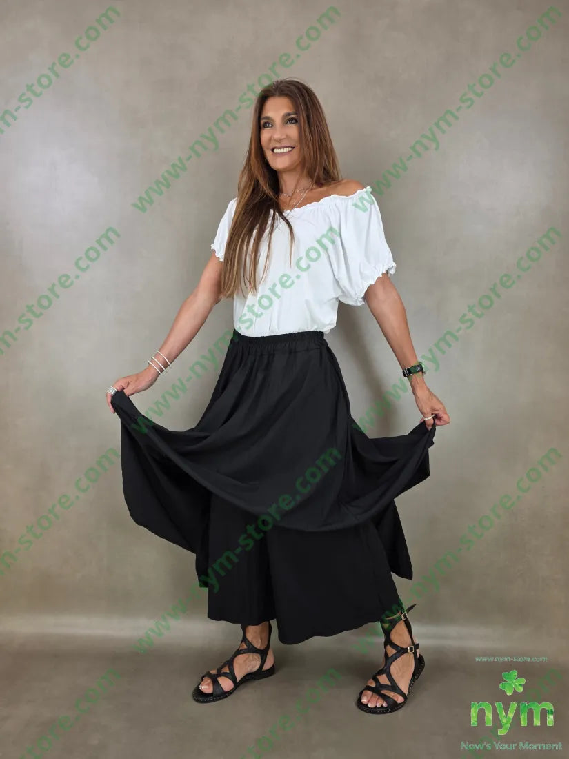 pantagonna a ruota tessuto grinza 75vi25ny - PANTALONE