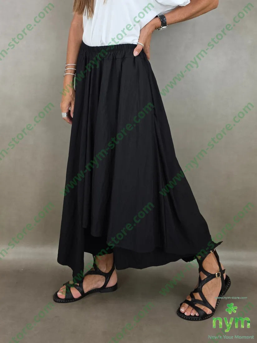 pantagonna a ruota tessuto grinza 75vi25ny - U / NERO / PE26 - PANTALONE