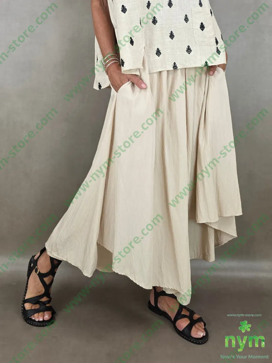 pantagonna a ruota tessuto grinza 75vi25ny - U / SABBIA / PE26 - PANTALONE