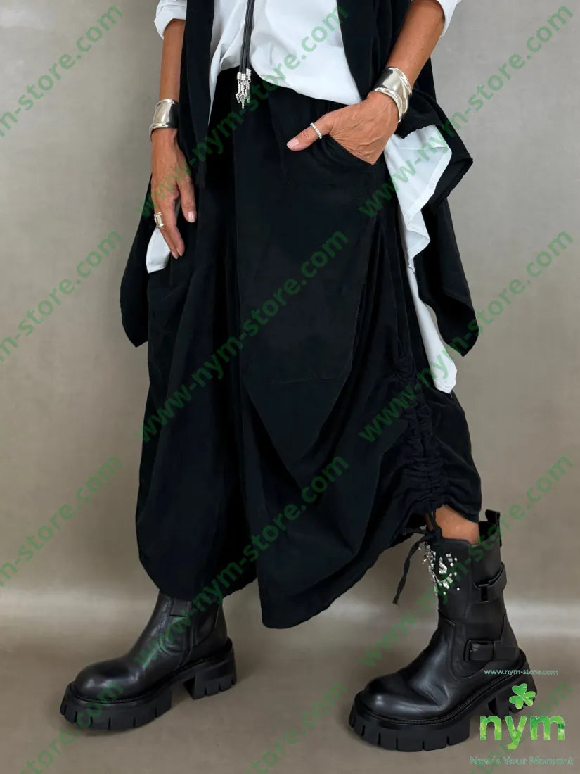 pantagonna coulisse gamba tinta unita 100co - U / NERO / AI26 - PANTALONE