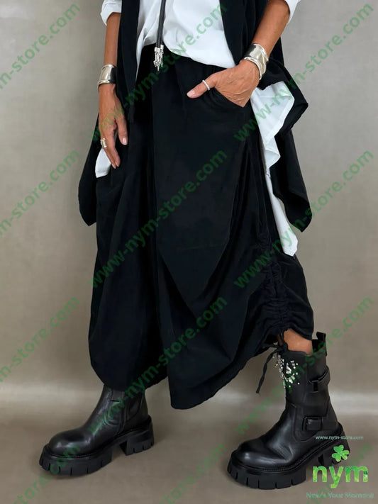 pantagonna coulisse gamba tinta unita 100co - U / NERO / AI26 - PANTALONE