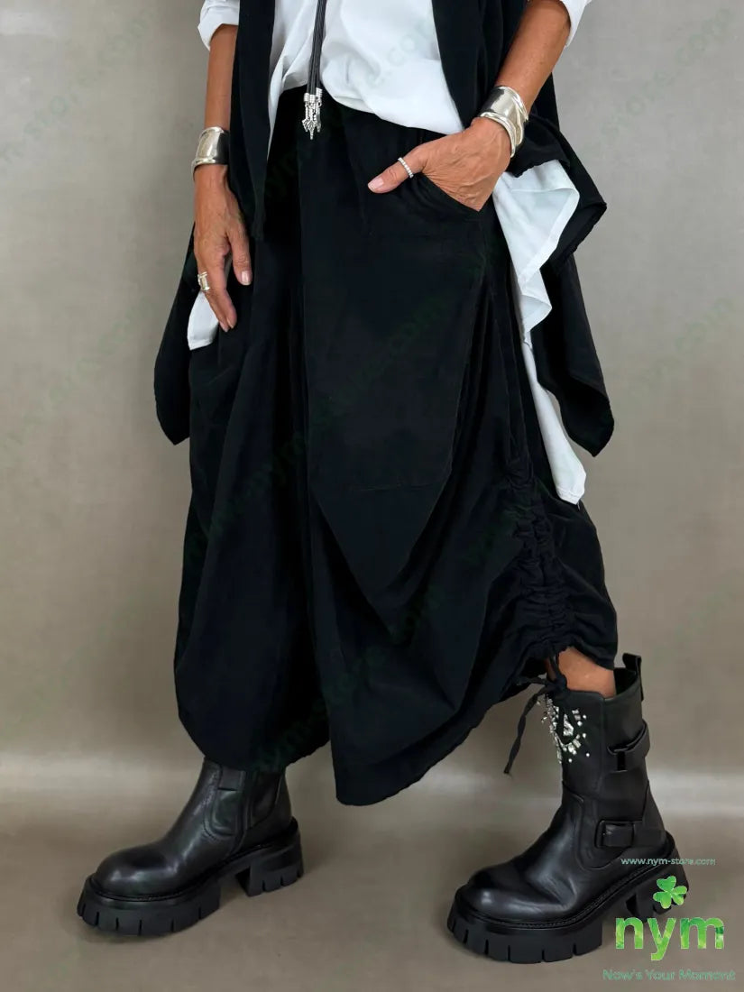 pantagonna coulisse gamba tinta unita 100co - U / NERO / AI26 - PANTALONE