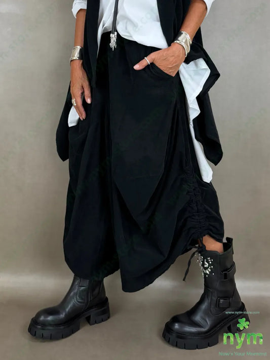 pantagonna coulisse gamba tinta unita 100co - U / NERO / AI26 - PANTALONE
