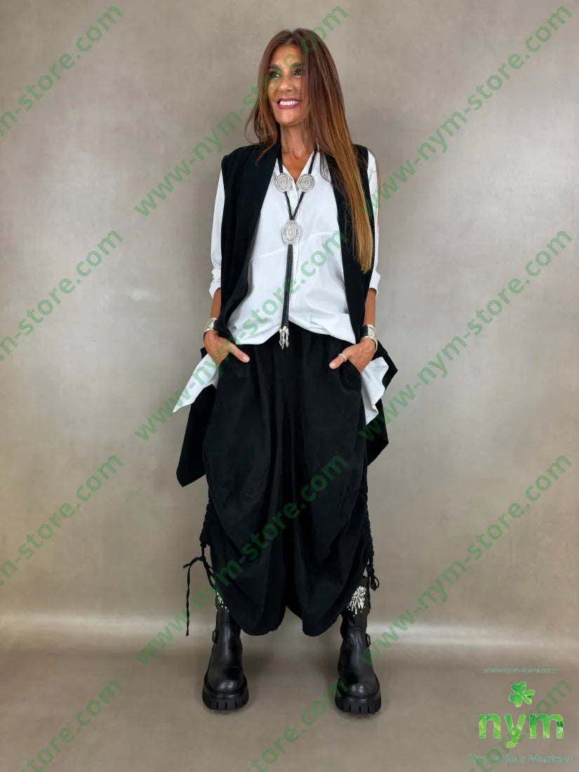 pantagonna coulisse gamba tinta unita 100co - U / NERO / AI26 - PANTALONE