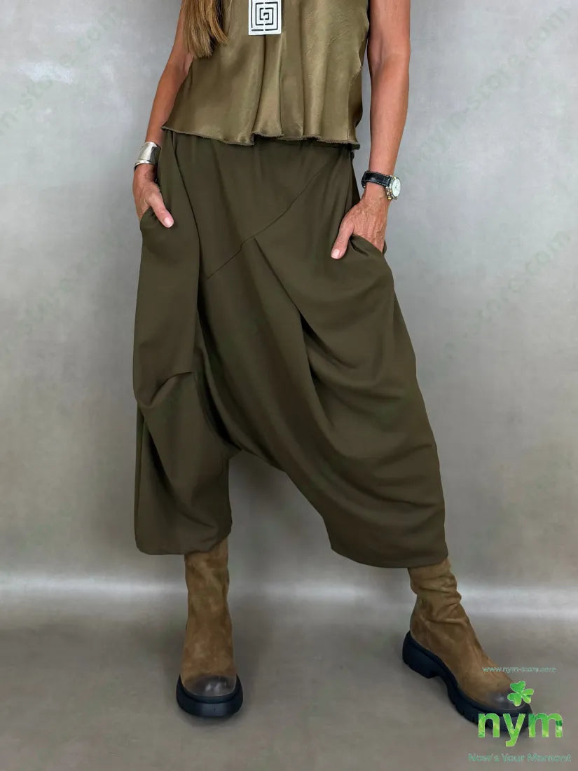 pantagonna cuciture trasversali 63pl33vi4ea - U / OLIVA / AI26 - PANTALONE