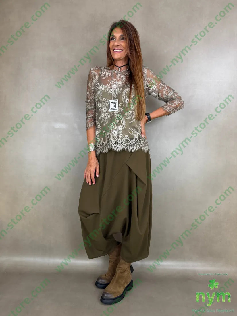 pantagonna cuciture trasversali 63pl33vi4ea - U / OLIVA / AI26 - PANTALONE